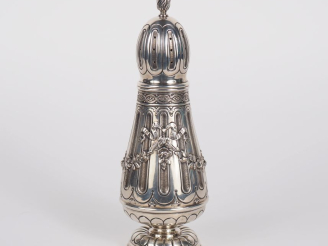 Vente aux enchères Saupoudroir en argent 925, de style Louis XVI, à décor de guirlandes e