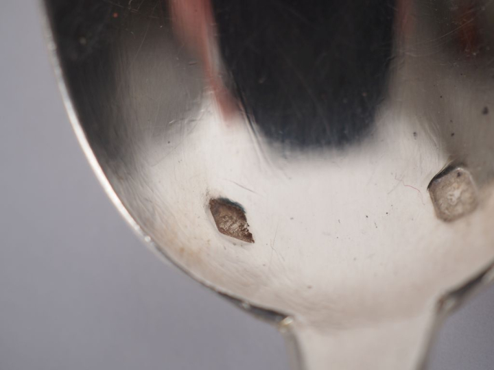 6 petites cuillères en argent 925, modèle uniplat, poinçon Minerve Poi