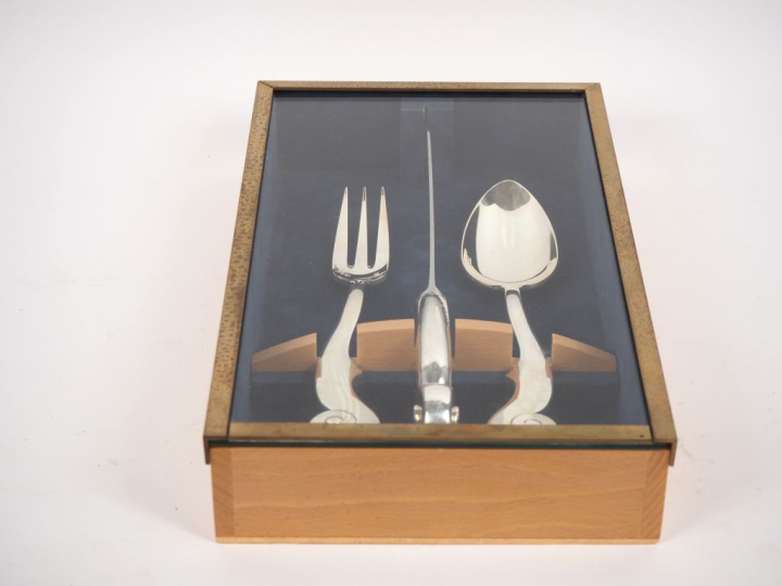 Arman pour Guy DEGRENNE.  Coffret de 3 pièces à servir "Musique de tab