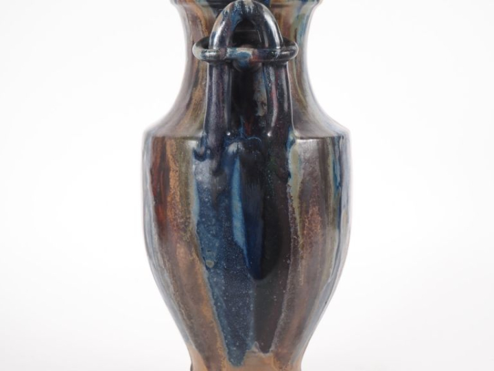 DENBAC.  Vase 1900 en grès flammé (égrenure sous la base) H. 34 cm