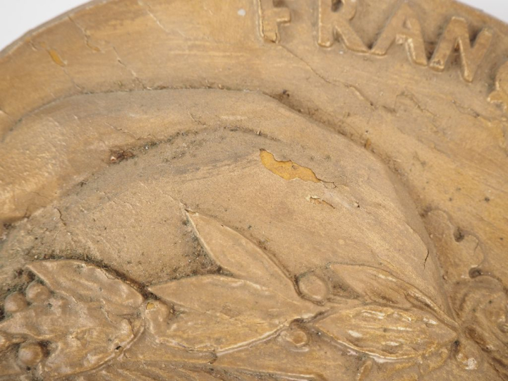 Plaque en bois doré "Exposition de Toulouse 1898".