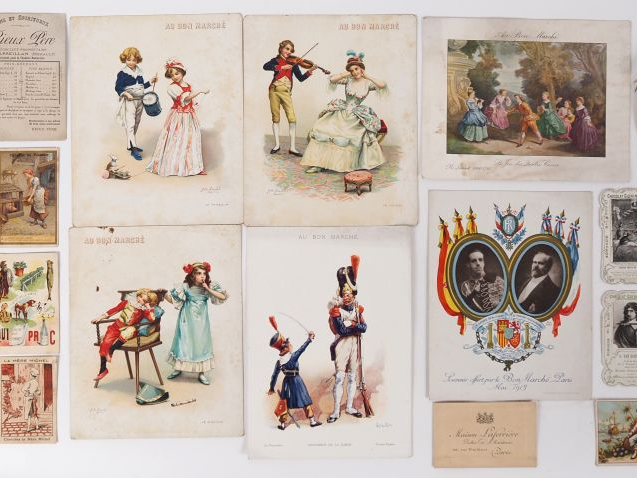 lot de vignettes et chromolithographies publicitaires dont bon marché 