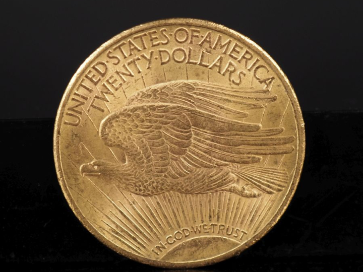 Pièce de 20 dollars or, 1924. FRAIS ACHETEURS 10% HT.