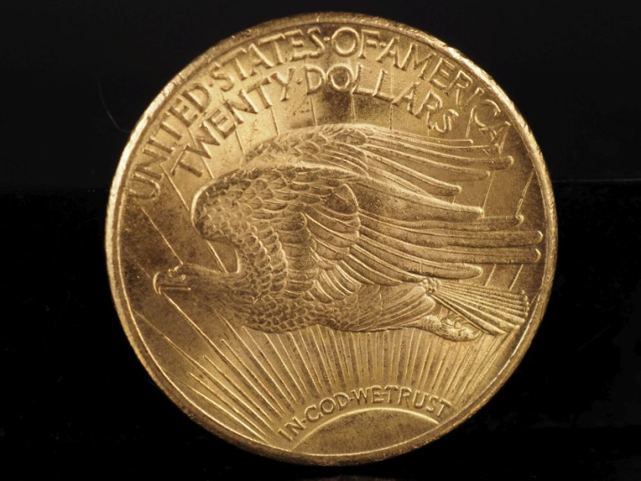 Pièce de 20 dollars or, 1924. FRAIS ACHETEURS 10% HT.