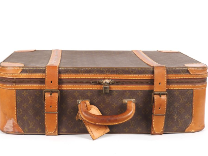 LOUIS VUITTON  Valise STRATOS (c 1975)  de la série éponyme, demi-soup