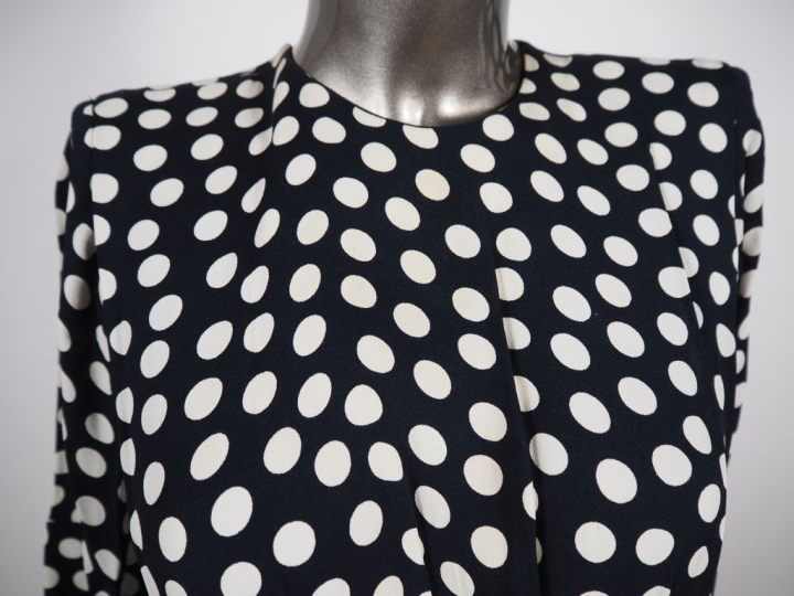 YVES SAINT LAURENT, Rive Gauche Robe à manches courtes en viscose à po