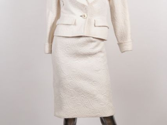 Vente aux enchères SAINT LAURENT, Rive Gauche Tailleur veste jupe en coton (58%), laine (