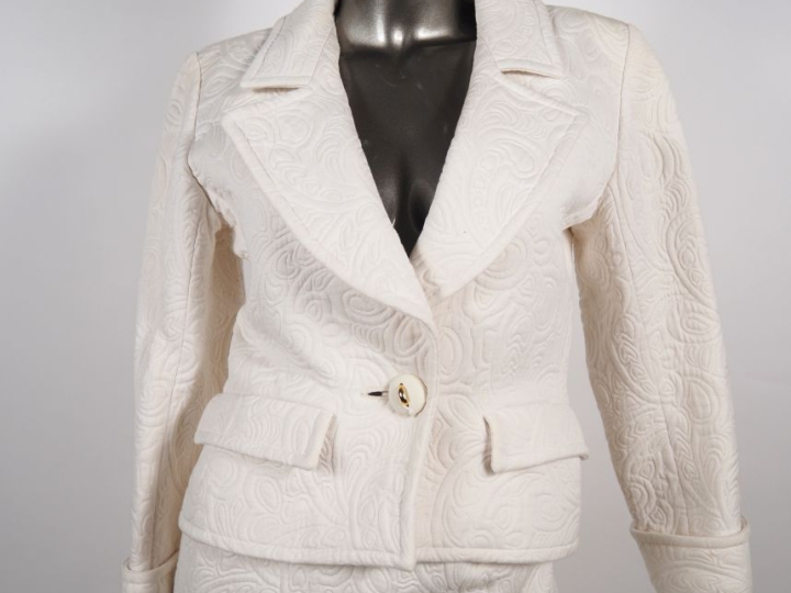 SAINT LAURENT, Rive Gauche Tailleur veste jupe en coton (58%), laine (