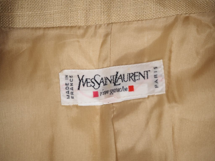 YVES SAINT LAURENT, Rive Gauche Veste cintrée à la taille en tissu bei