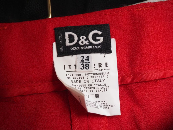 DOLCE   GABBANA Pantalon fluide en laine (94%) framboise écrasée.  Fen