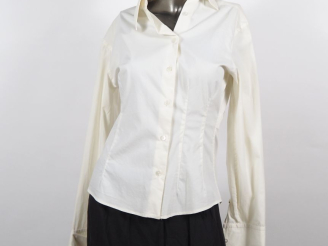 Vente aux enchères GUCCI Chemise blanche à pinces en coton (69%), nylon et elastane.  Fer