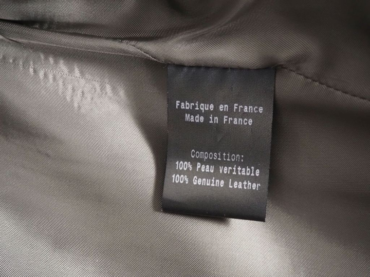 Thierry MUGLER Veste bi-matière en daim et coton ou laine gris.  Ferme