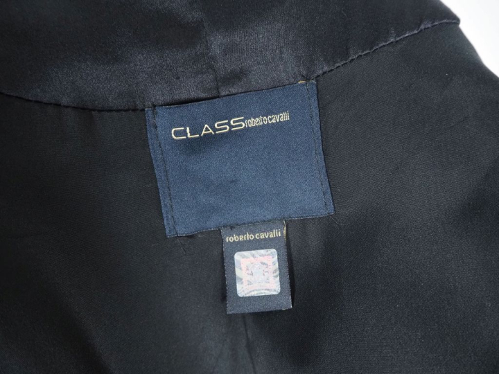 CLASS Roberto CAVALLII Veste de femme cintrée  en laine noir (80%), po