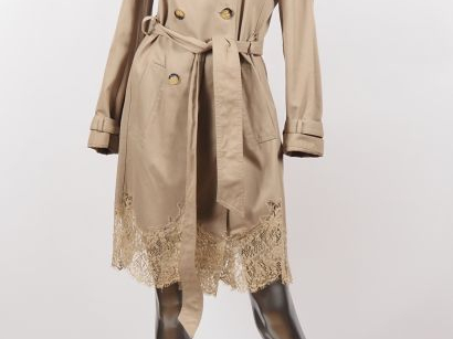 RED VALENTINO Trench en coton (100%) beige avec galon de dentelle ajou