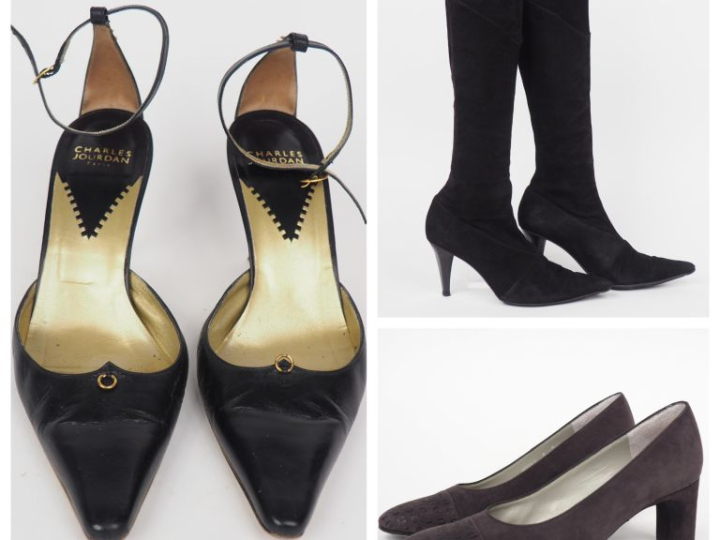 Ensemble comprenant :  - Charles JOURDAN, Paris Paire d'escarpins en c