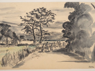 Vente aux enchères Louis Robert BATE (1898-1948, grand prix de l'Indochine en 1938). "Pay