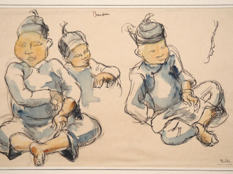 Vente aux enchères Louis Robert BATE (1898-1948, grand prix de l'Indochine en 1938). "Enf