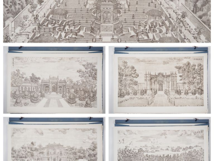 D'après Giuseppe CASTIGLIONE (1688-1766)  « Palais Pavillons et jardin