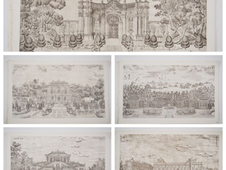 D'après Giuseppe CASTIGLIONE (1688-1766)  « Palais Pavillons et jardin