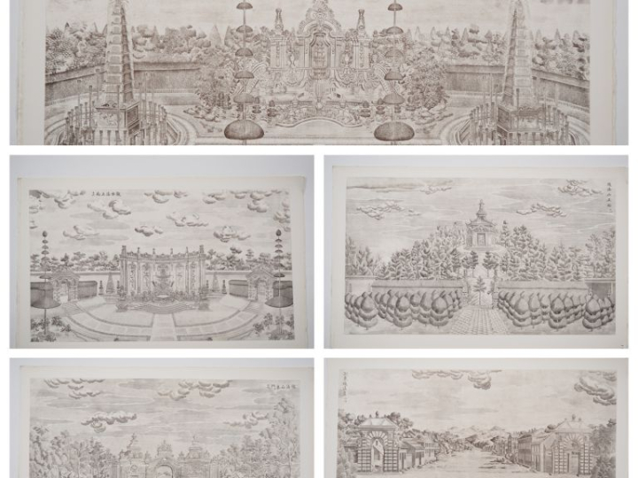 D'après Giuseppe CASTIGLIONE (1688-1766)  « Palais Pavillons et jardin