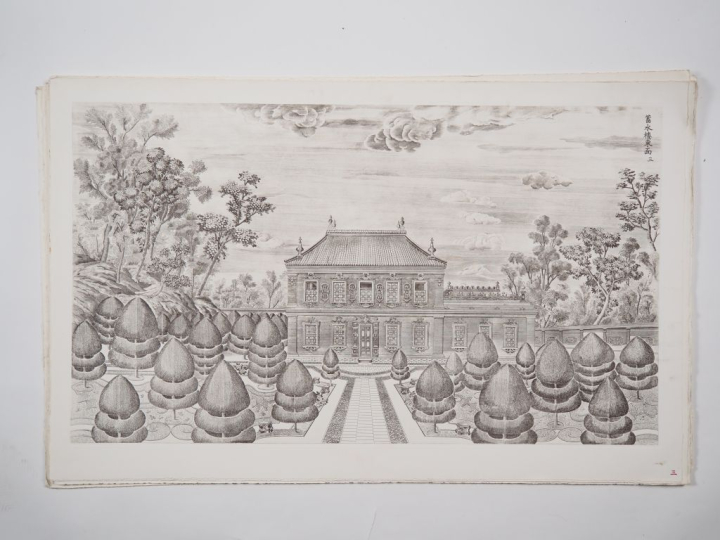 D'après Giuseppe CASTIGLIONE (1688-1766)  « Palais Pavillons et jardin