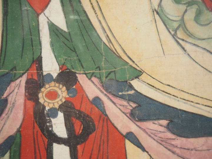 Chine, époque Qing, XIXe siècle,  Deux encres et couleurs sur papier r