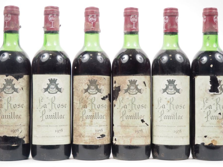 6 BOUTEILLES LA ROSE PAUILLAC - 1978 - HEP/ETA 