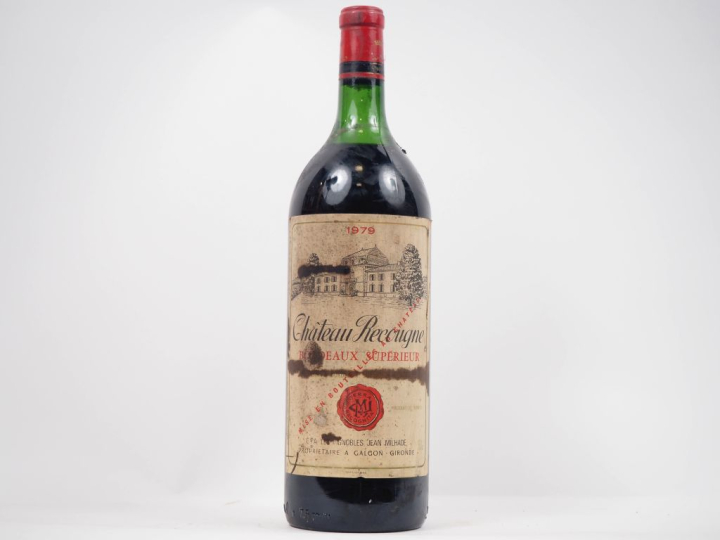 1 MAGNUM CHÂTEAU RECOUGNE BORDEAUX SUPÉRIEUR - 1979 - LB/ET/CBO ABIMÉ 