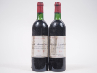 Vente aux enchères 2 BOUTEILLES CHÂTEAU LALANDE BORIE ST JULIEN - 1981 - 2 BG/ET 