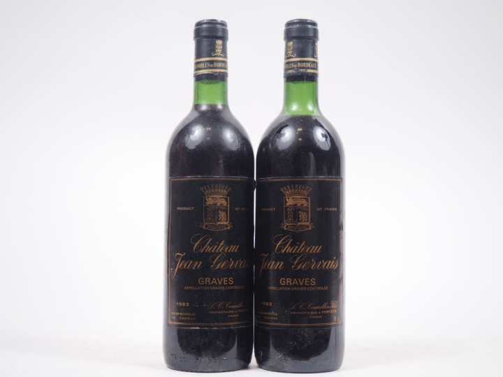 2 BOUTEILLES CHÂTEAU JEAN GERVAIS GRAVES - 1982 - 1 LB 