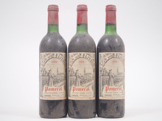 Vente aux enchères 3 BOUTEILLES CLOS DES LITANIES POMEROL - 1984 - 2 BG/1 LB/BS 