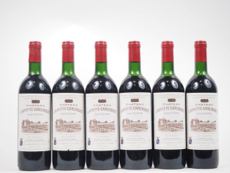 Vente aux enchères 6 BOUTEILLES CHÂTEAU LAFFITTE CARCASSET CB ST ESTÈPHE - 1985 - BG 