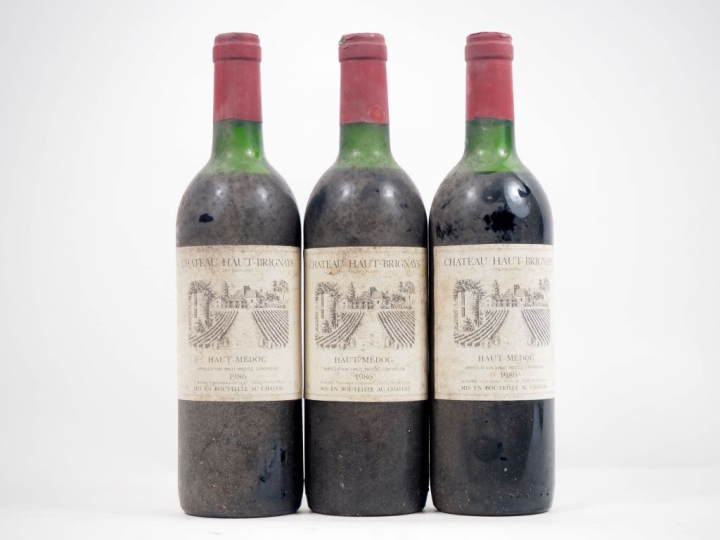 3 BOUTEILLES CHÂTEAU HAUT BRIGNAYS CB HAUT MÉDOC - 1986 - 2 HEP/1 MEP 