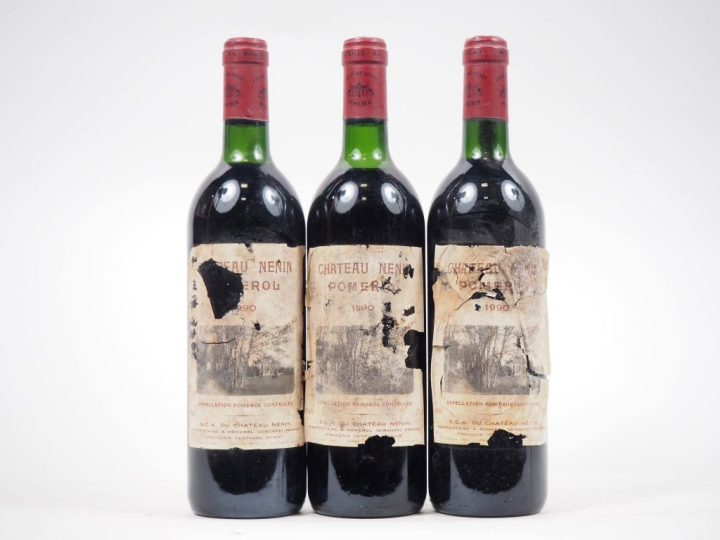 3 BOUTEILLES CHÂTEAU NÉNIN POMEROL - 1990 - ETA 