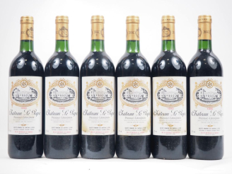 Vente aux enchères 6 BOUTEILLES CHÂTEAU LE PAPE GRAVES - 1990 - 2 BG 