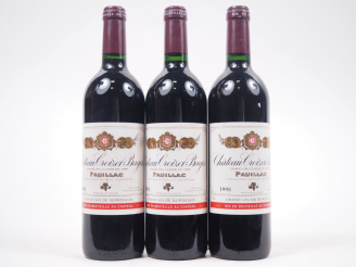 Vente aux enchères 3 BOUTEILLES CHÂTEAU CROIZET BAGES GCC PAUILLAC - 1998