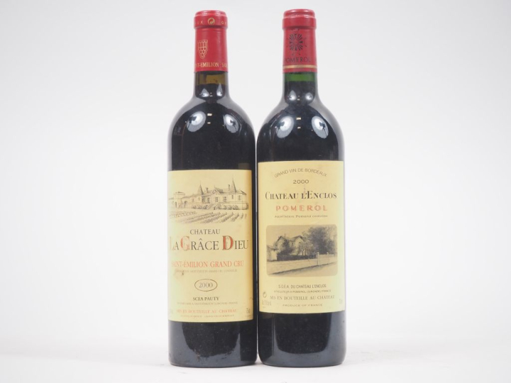2 BOUTEILLES 2000 : 1 CHÂTEAU LA GRÂCE DIEU GC ST ÉMILION / 1 CHÂTEAU 
