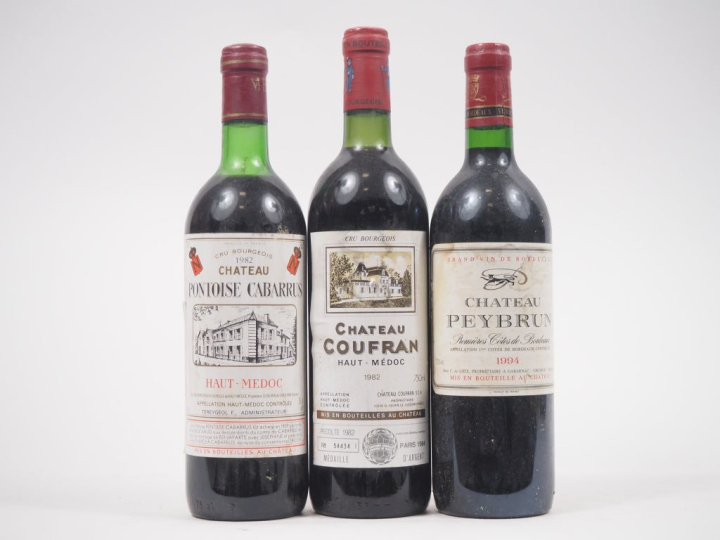 3 BOUTEILLES : 1 CHÂTEAU PONTOISE CABARRUS HAUT MÉDOC CB - 1982 / 1 CH