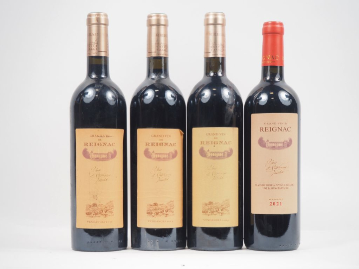 4 BOUTEILLES GRAND VIN DE REIGNAC : 2 DE 2011/1 DE 2009/1 DE 2021