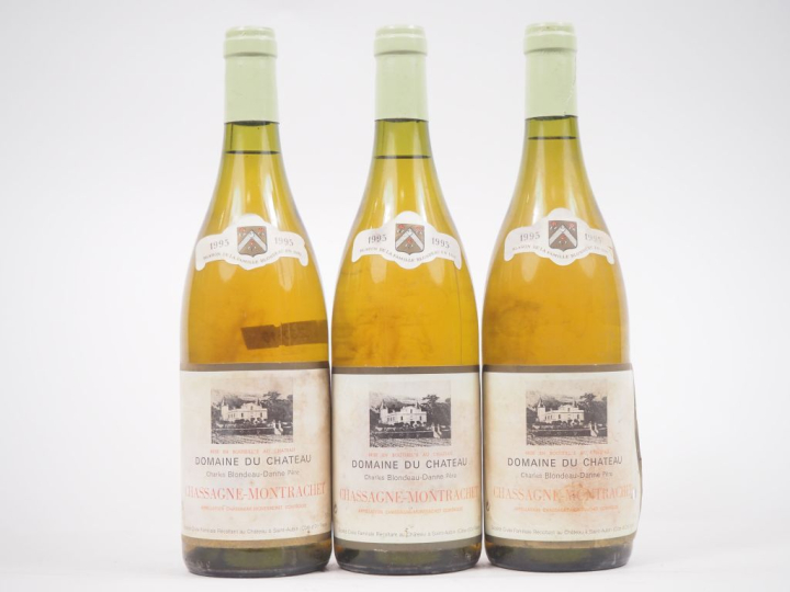 3 BOUTEILLES CHASSAGNE MONTRACHET DOMAINE DU CHÂTEAU CHARLES BLONDEAU 