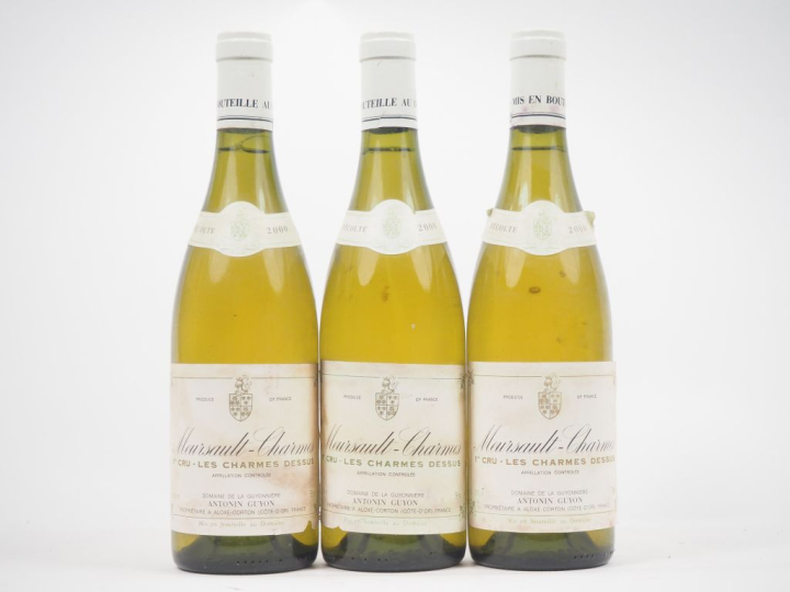 3 BOUTEILLES MEURSAULT CHARMES 1er CRU "LES CHARMES DESSUS" DOMAINE DE