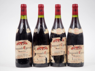Vente aux enchères 4 BOUTEILLES POMMARD EPENOTS 1er CRU DOMAINE MUSSY - 1993 - ETA 