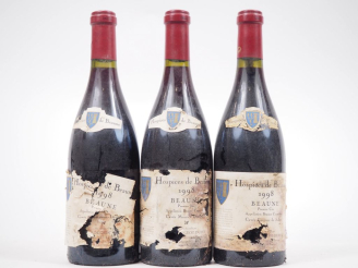 Vente aux enchères 3 BOUTEILLES BEAUNE 1er CRU ROUGEOT DUPIN HOSPICES DE BEAUNE - 1998 - 