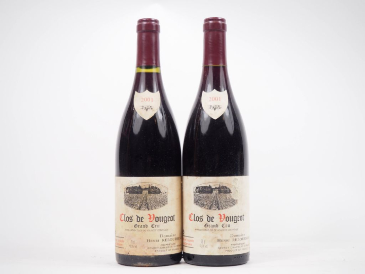 2 BOUTEILLES CLOS DE VOUGEOT GC DOMAINE HENRI REBOURSEAU - 2001 - ES