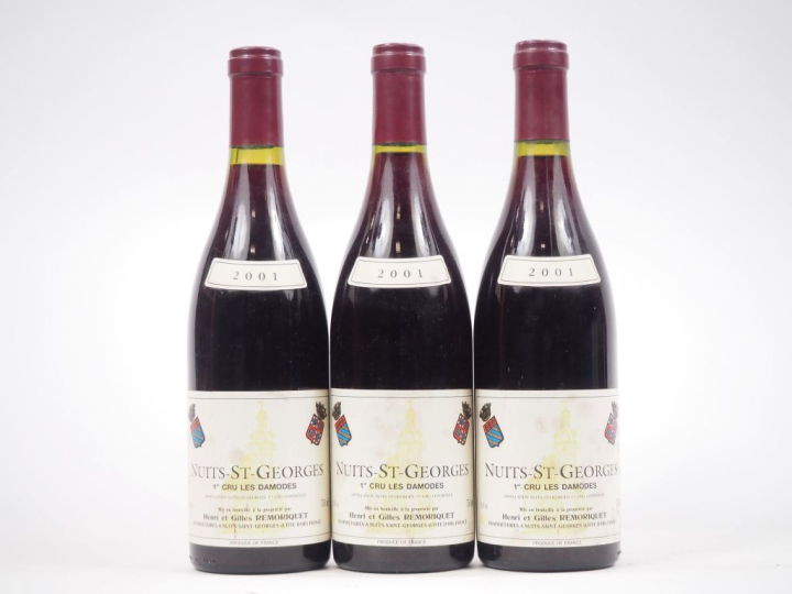 3 BOUTEILLES NUITS ST GEORGES 1er CRU "LES DAMODES" HENRI ET GEORGES R