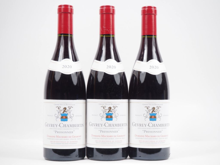 3 BOUTEILLES GEVREY CHAMBERTIN "PRESSONNIER" DOMAINE MACHARD DE GRAMON