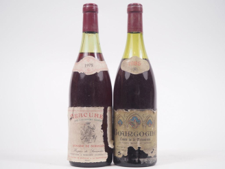 Vente aux enchères 2 BOUTEILLES : 1 MERCUREY DOMAINE DE SUREMAIN - 1978 - NIVEAU BAS / 1 