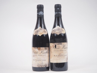 Vente aux enchères 3 BOUTEILLES CROZES HERMITAGE "PETITE BUCHE" M. CHAPOUTIER - 2002 - ET