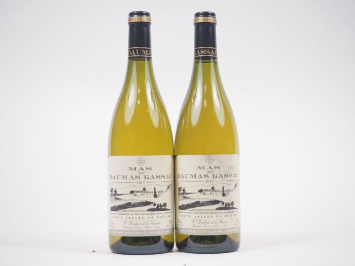 2 BOUTEILLES MAS DE DAUMAS GASSAC BLANC - 2014 - 1 ET 