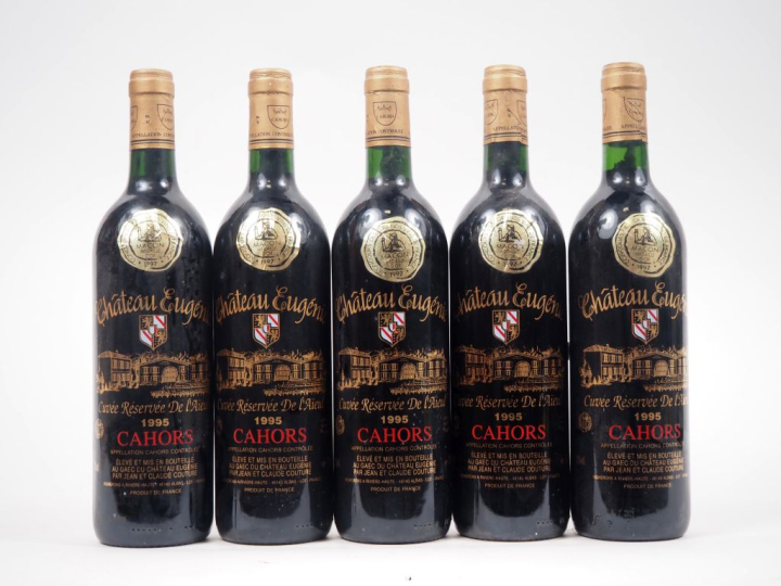 5 BOUTEILLES CHÂTEAU EUGÉNIE "CUVÉE RÉSERVÉE DE L'AIEUL" CAHORS - 1995